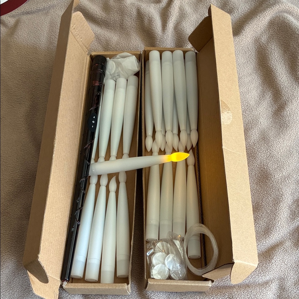 Floating Flameless Taper Candles - White